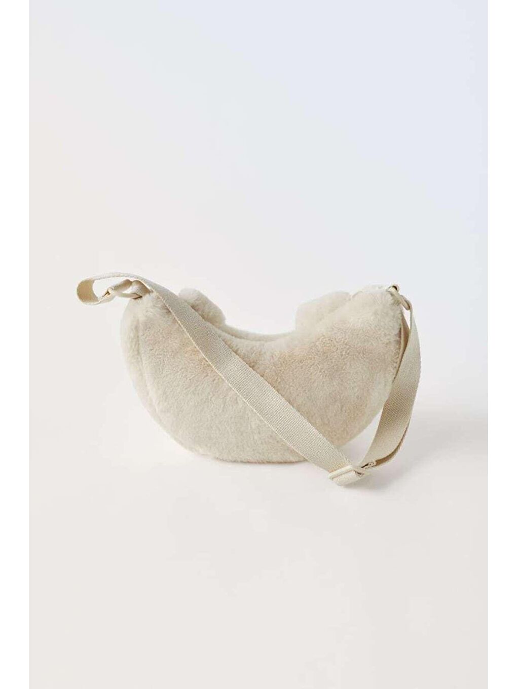 Çocuk Ekru Beyaz Tavşan Desenli Suni Kürk Çanta-3