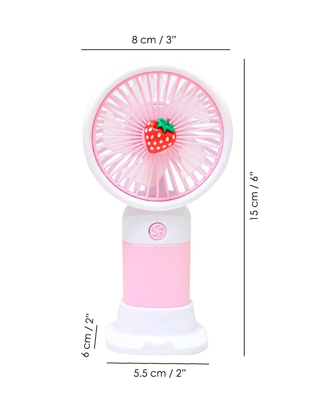 2'li Figürlü Şarjlı El Fanı - Telefon Standlı Taşınabilir Soğutucu Mini Masa Fanı Pembe Turuncu-4