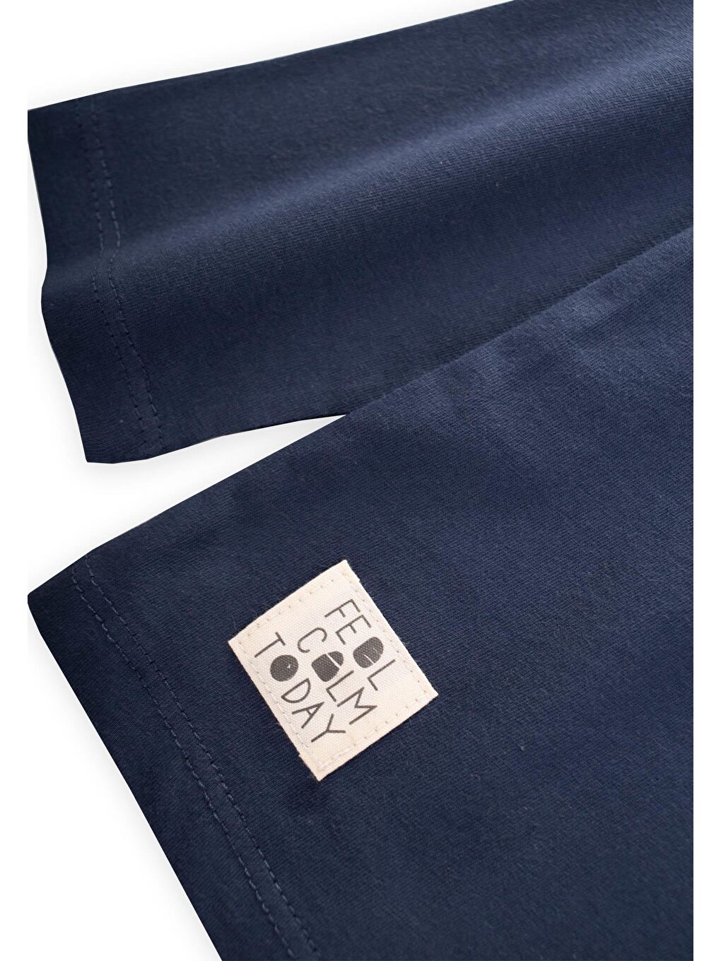 Etiket Detaylı Mevsimlik T-Shırt 2-10 Yaş Lacivert-2