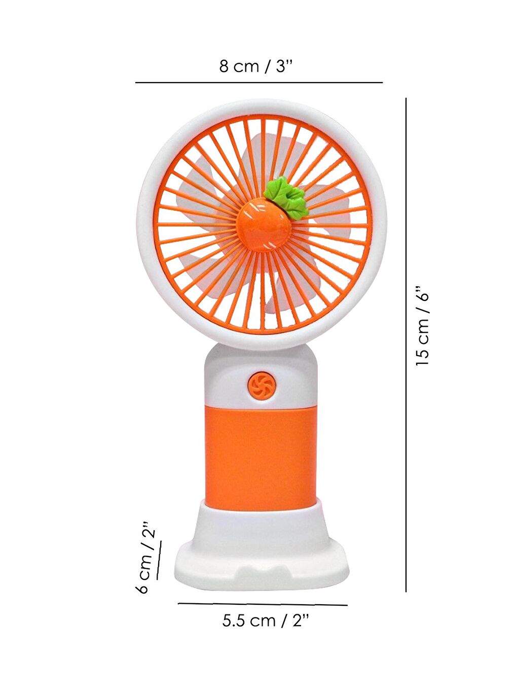 2'li Figürlü Şarjlı El Fanı - Telefon Standlı Taşınabilir Soğutucu Mini Masa Fanı Pembe Turuncu-5
