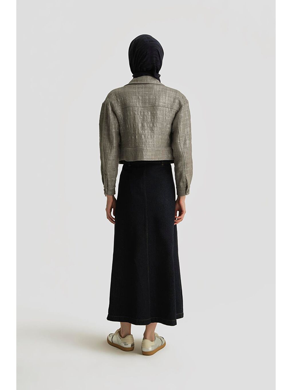 Çapraz Denim Etek 25Yd9126 Koyu Lacivert-3