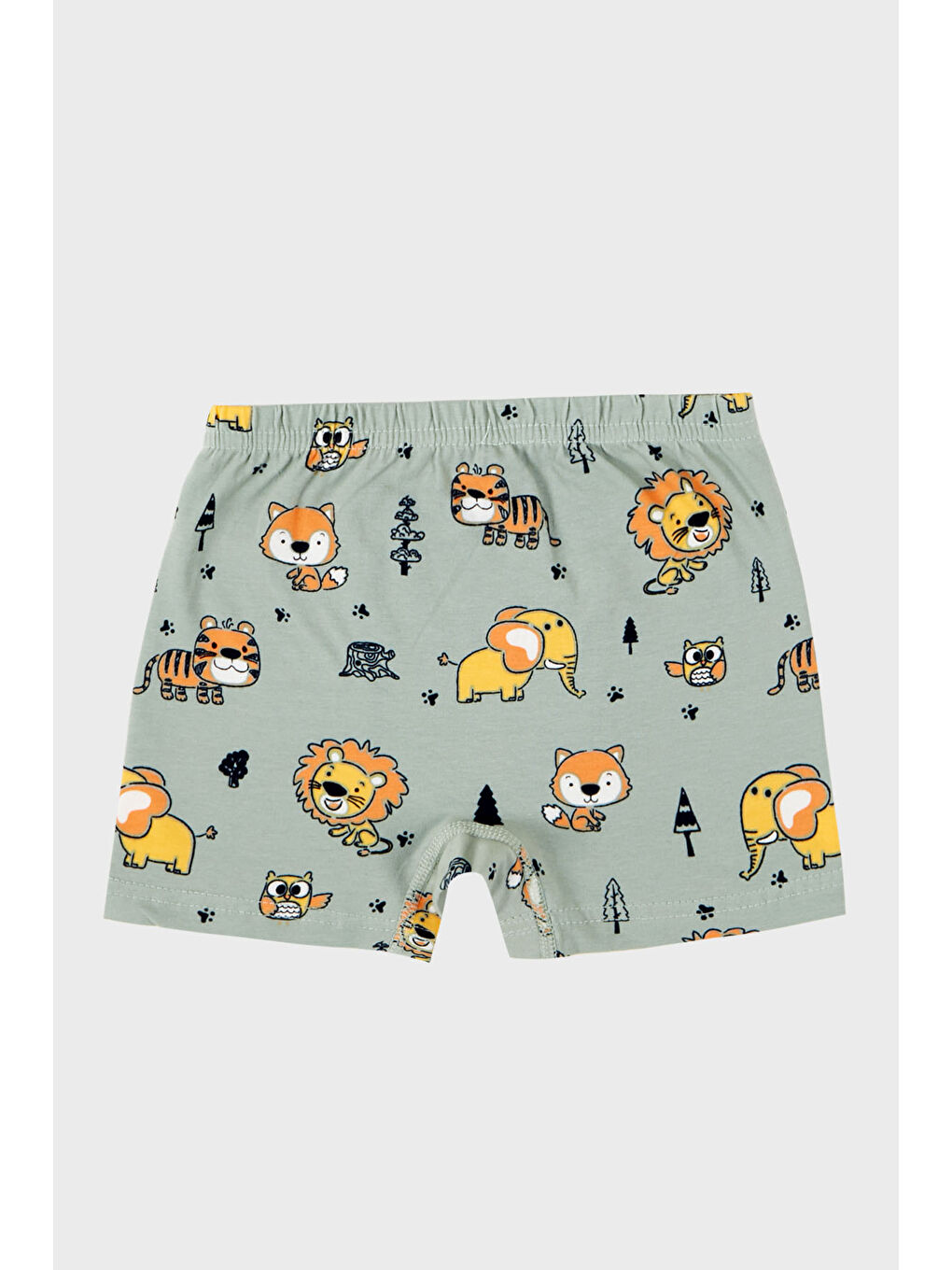 Haki Desenli Streç Pamuklu Bisiklet Yaka Atlet Boxer 2'li İç Giyim Erkek Çocuk Takım 6651010-4