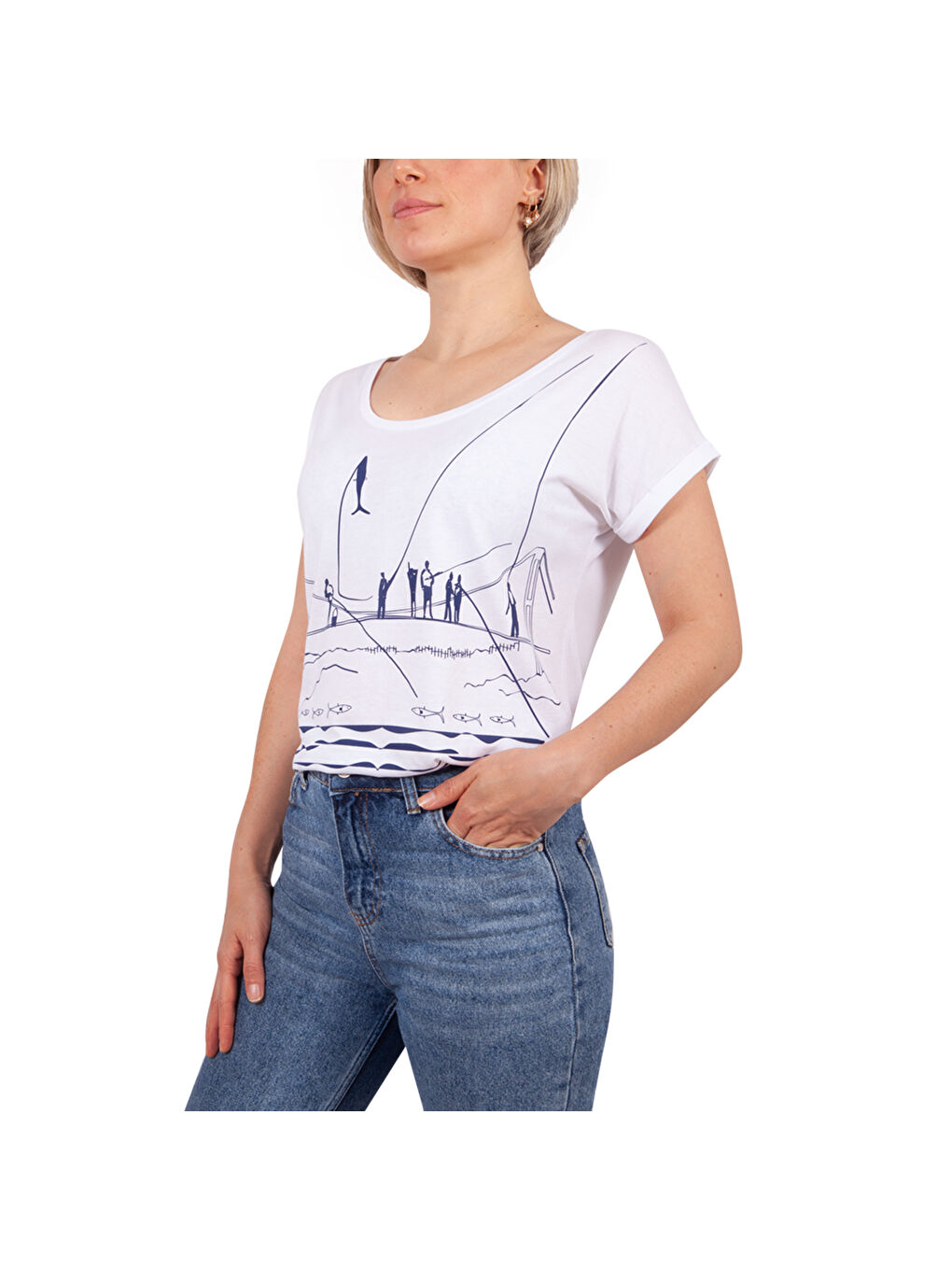 Beyaz Balıkçılar T-Shirt-4