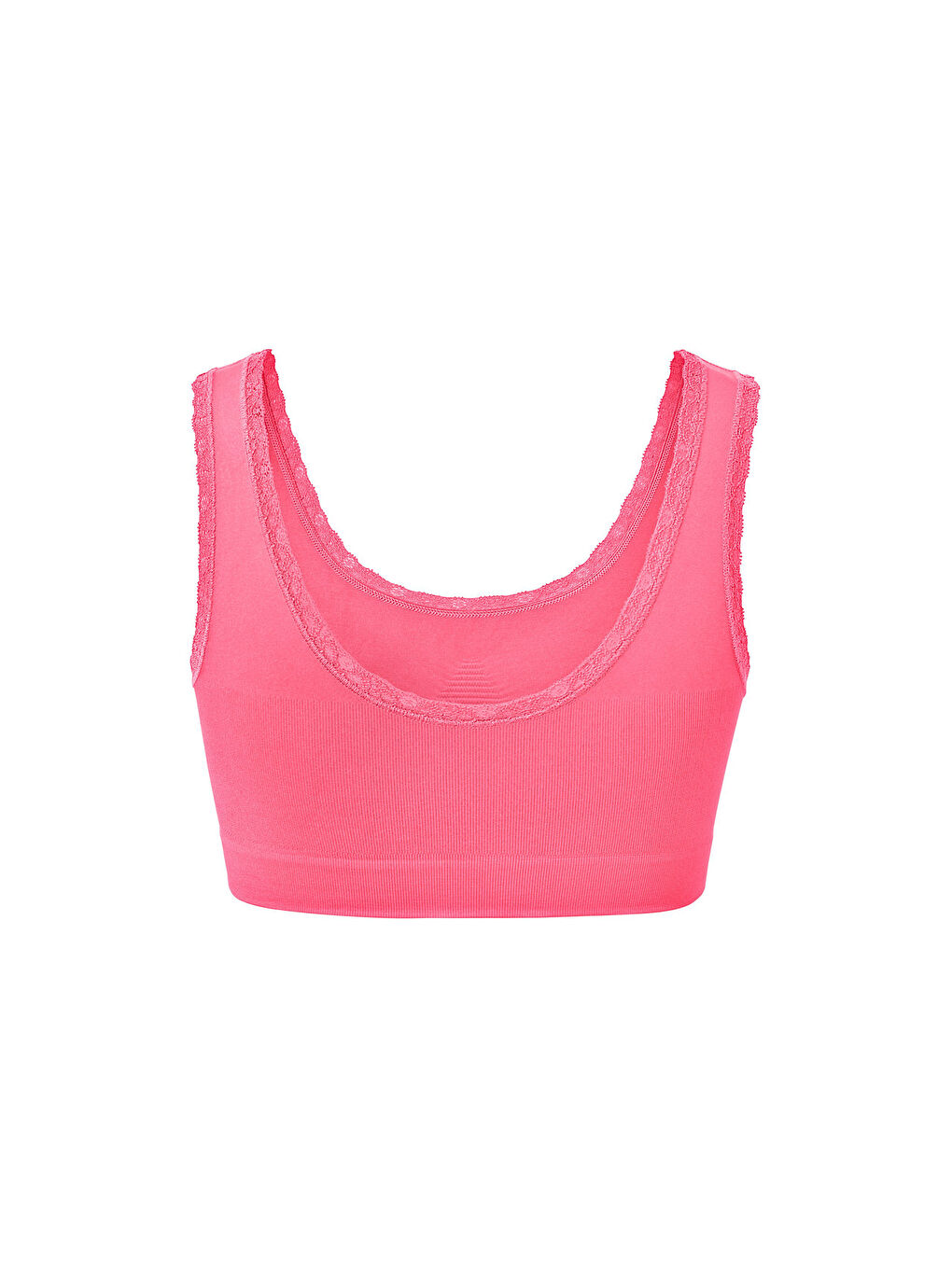 Kadın Crop Üst, Dikişsiz, Pembe-1