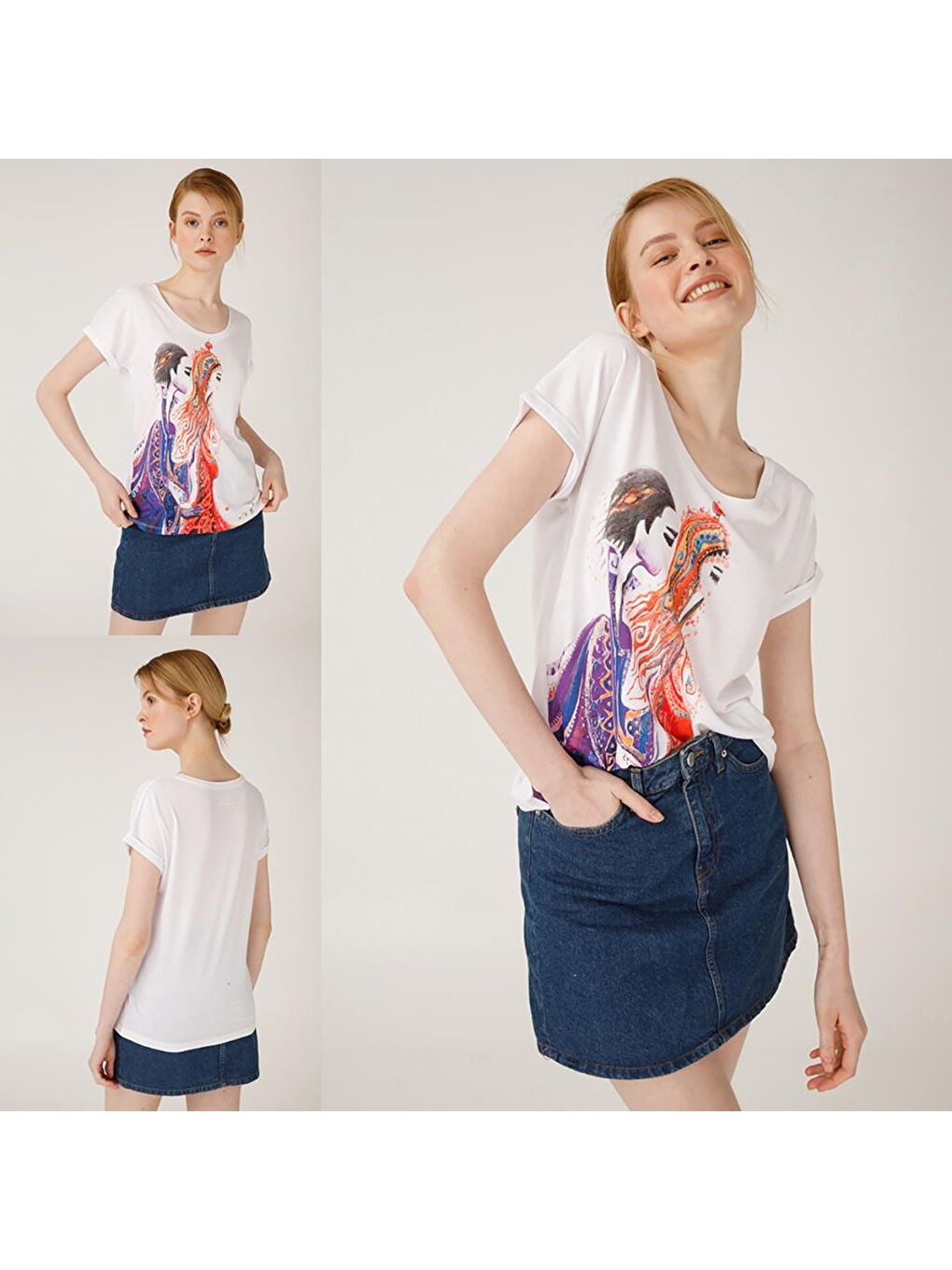 Beyaz Aşk Kadın T-Shirt-5