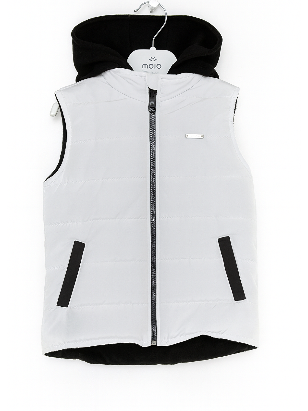 Kız Çocuk Kapüşonlu Beyaz Anorak Yelek-2