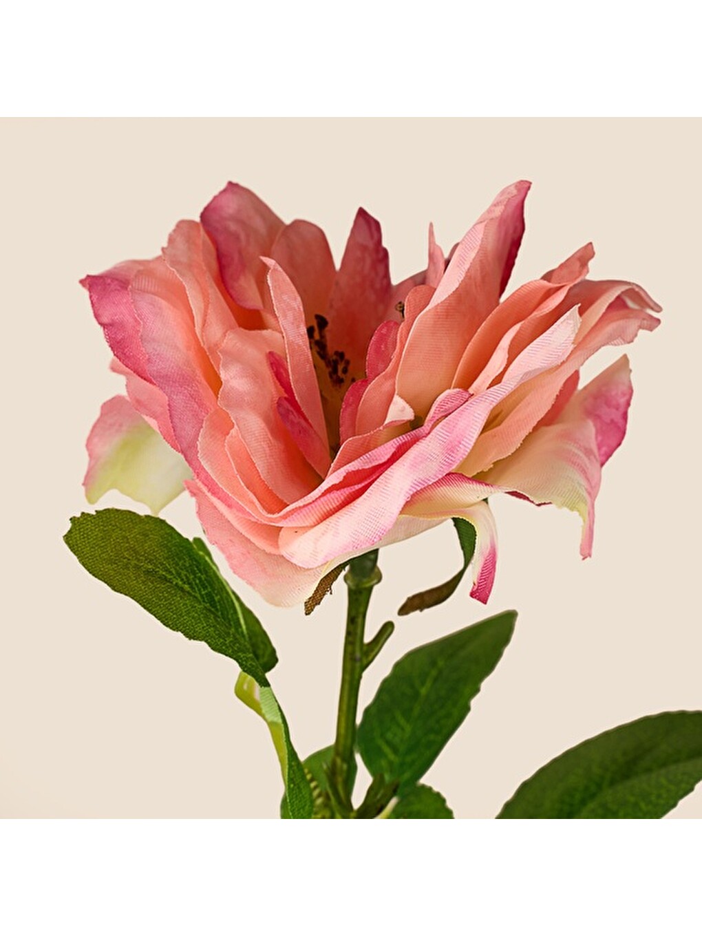 Deco Katmerli Gül Yapay Dal Çiçek - Açık Pembe - 50 cm-2