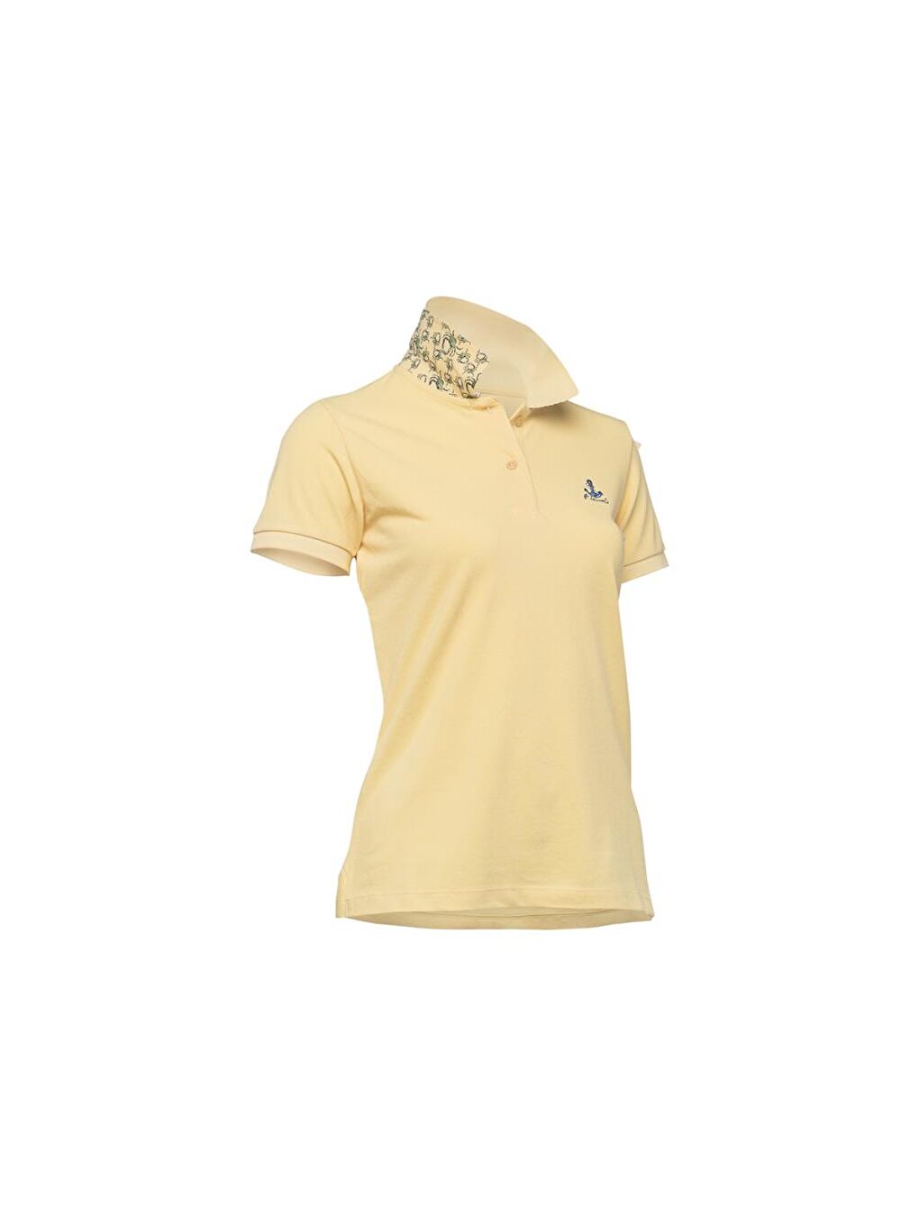 Sarı Yengeç Kadın Polo Yaka T-Shirt-1