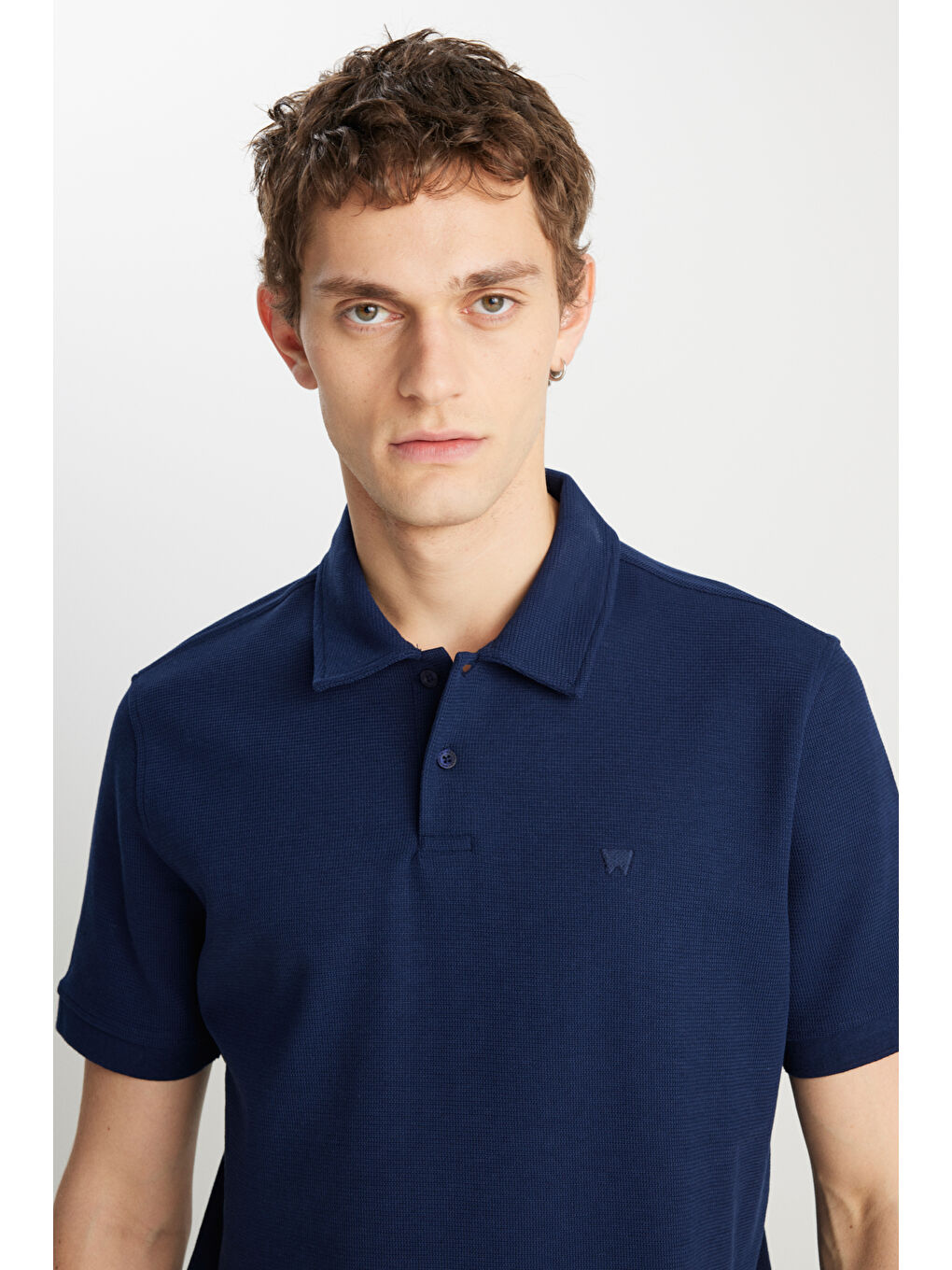 Regular Fit Normal Kesim Lacivert Polo Yaka Tişört-3