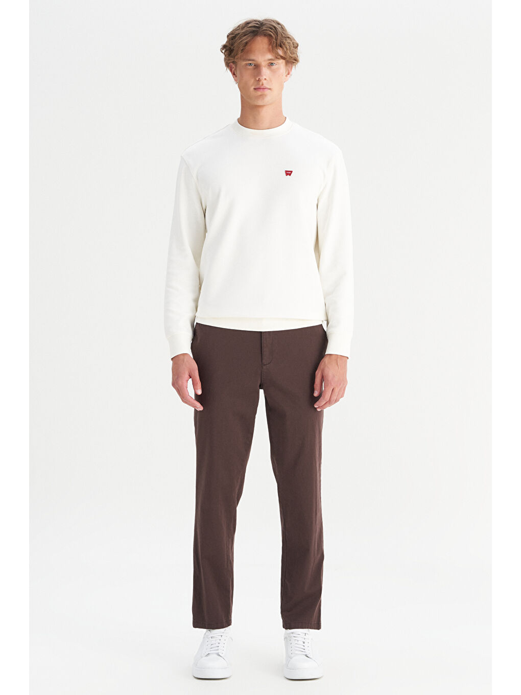 Kahverengi Pamuklu Slim Fit Dar Kesim Cepli Yumuşak Dokulu Esnek Pantolon-2