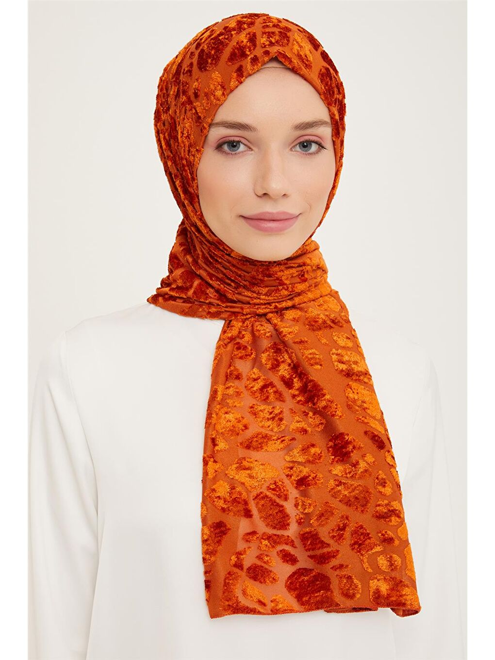 Turuncu Trend Örme Şal 4 11 11