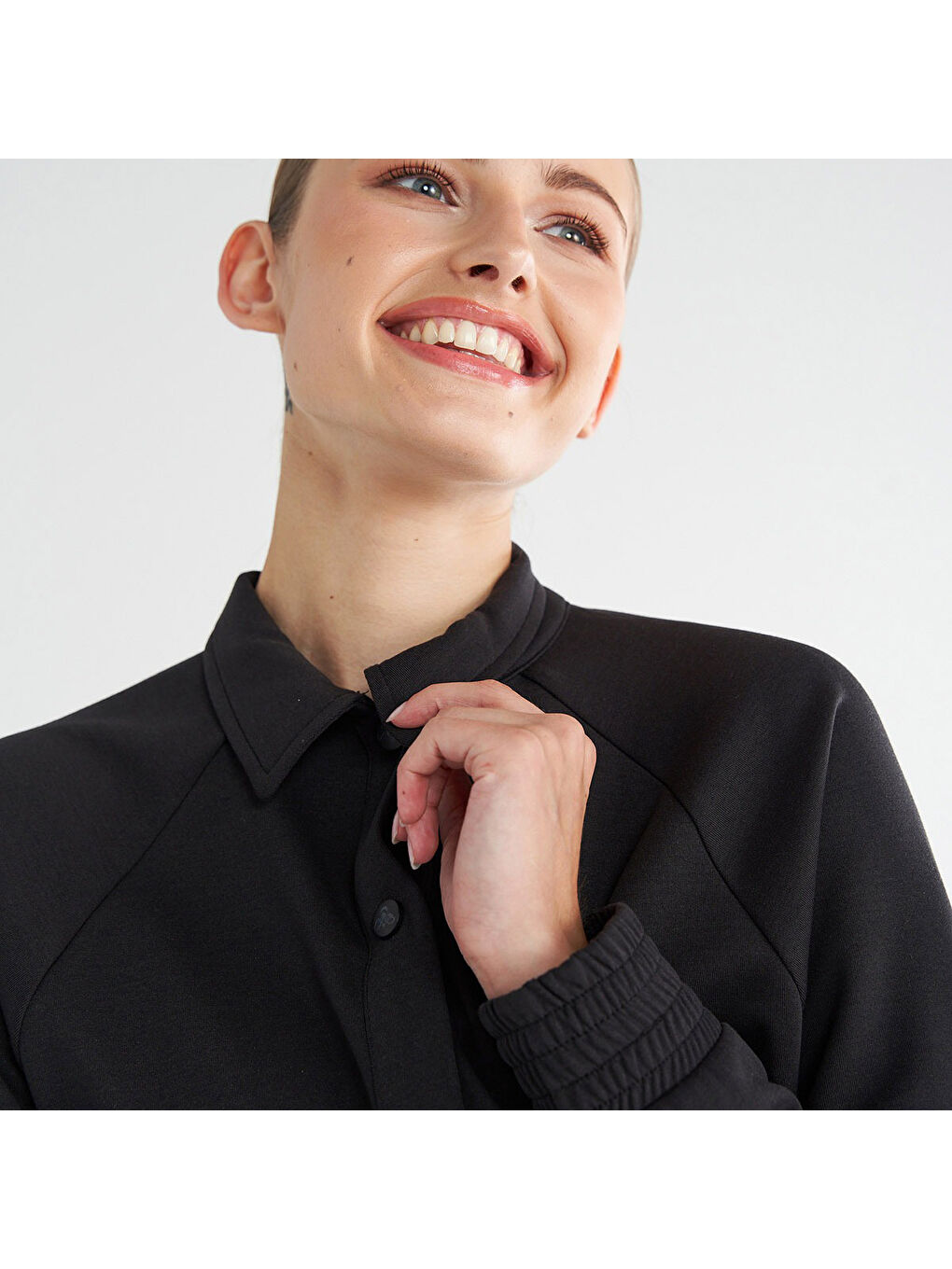 Jed Kadın Siyah Klasik Yaka Ceket-2