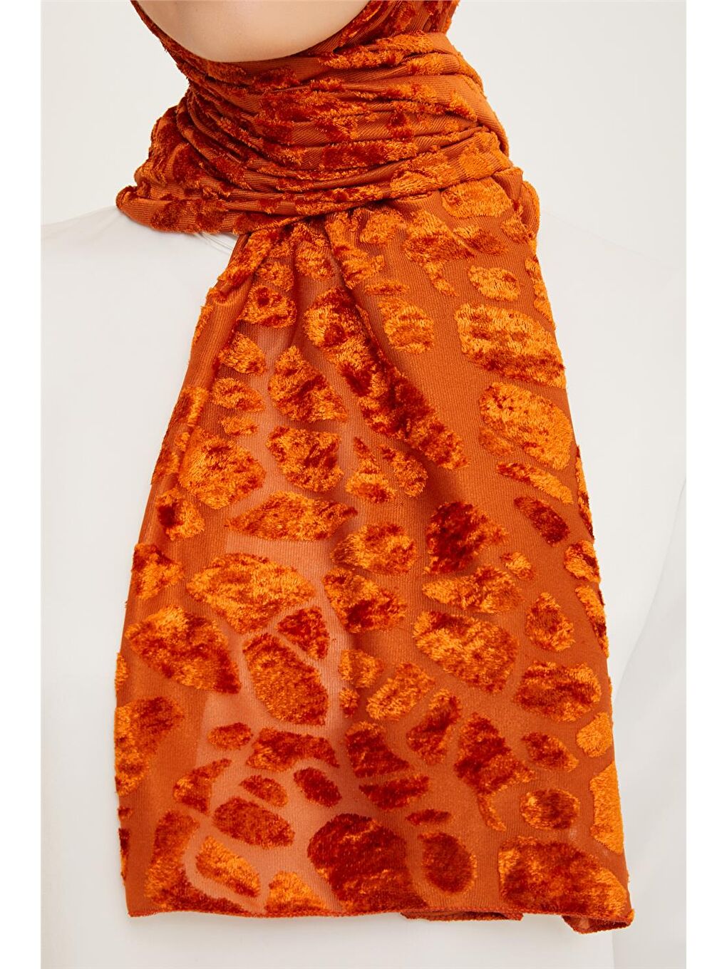 Turuncu Trend Örme Şal 4 11 11-1