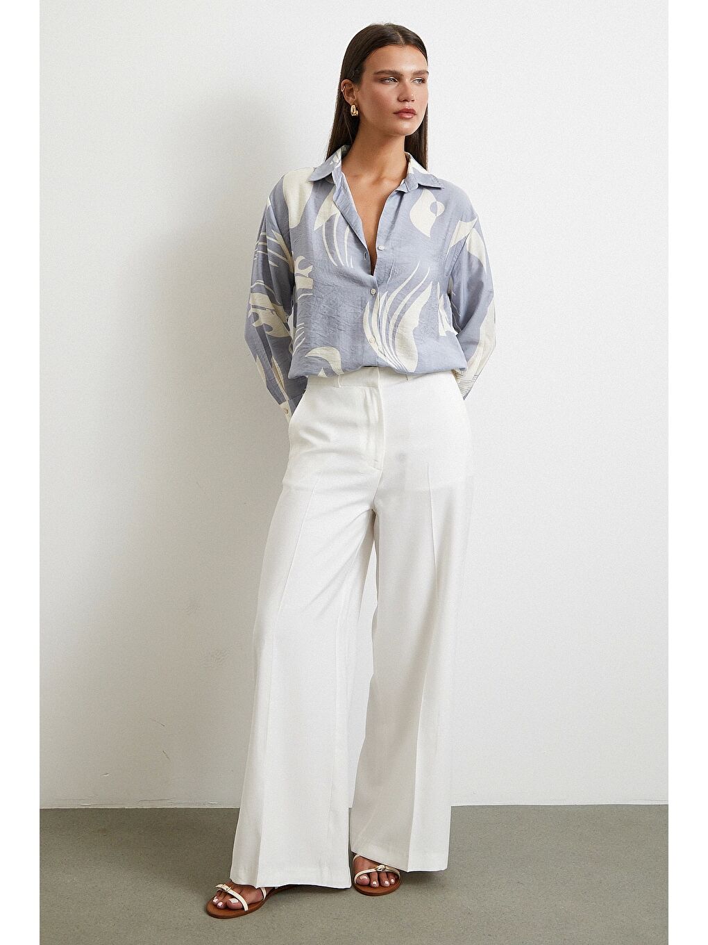 Karışık V Yaka Modal  Gömlek Antirasit-3