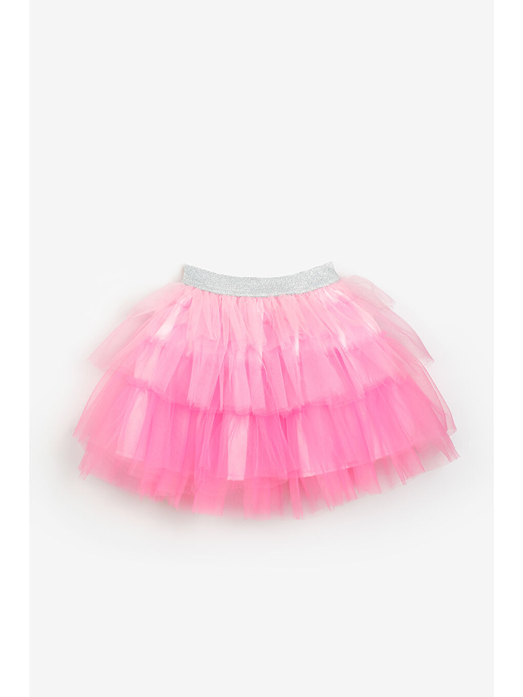 Pembe Katlı Tüllü Kız Çocuk Etek - Almira-4