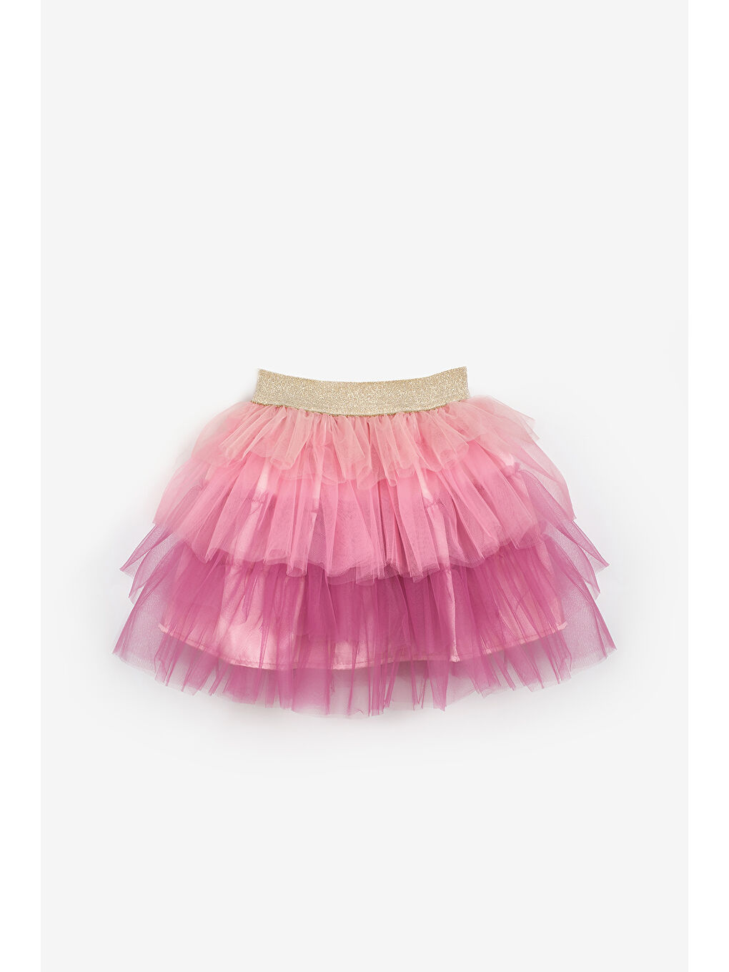Pembe Pudra Katlı Tüllü Kız Çocuk Etek - Almira-3