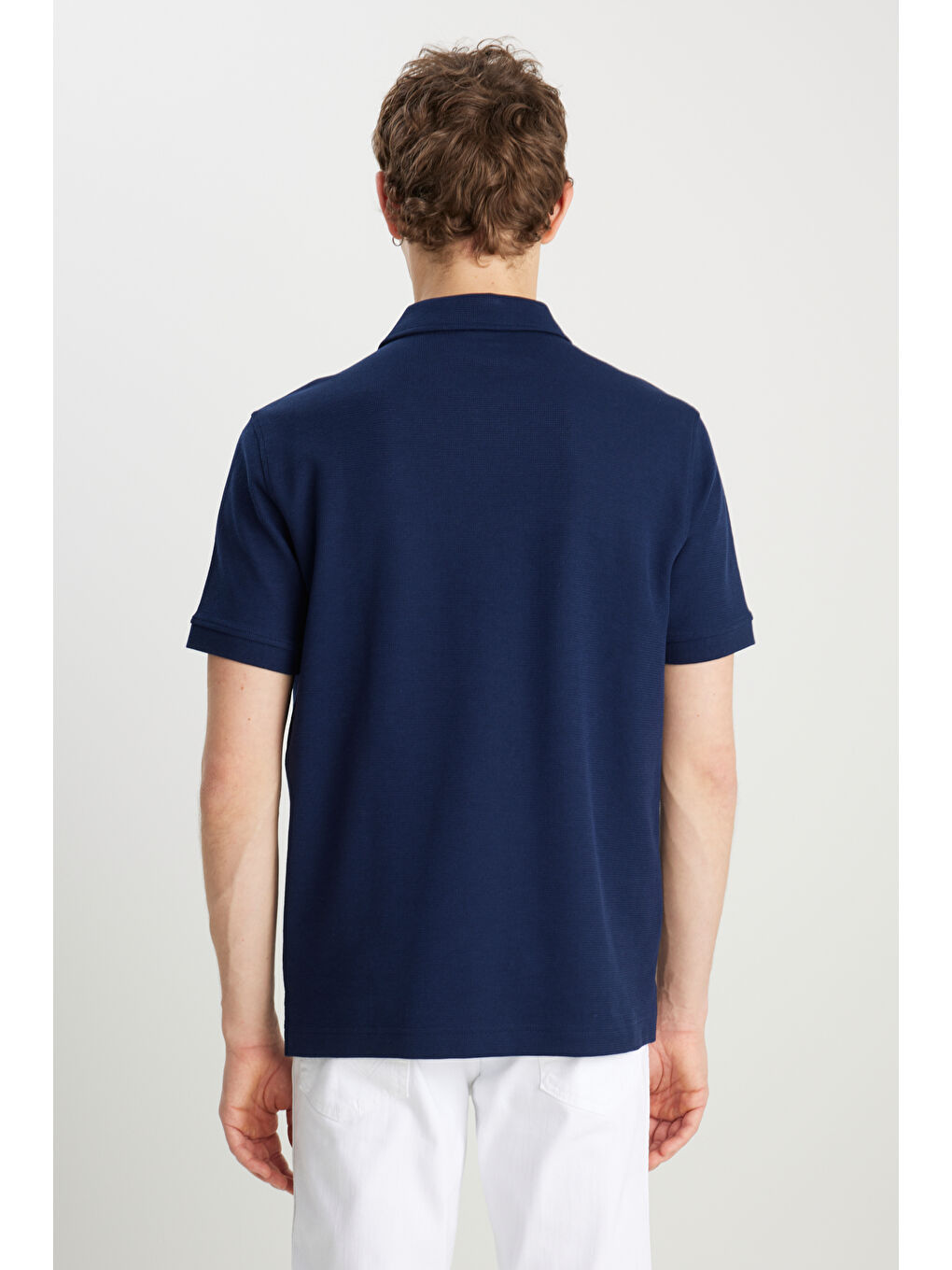 Regular Fit Normal Kesim Lacivert Polo Yaka Tişört-4