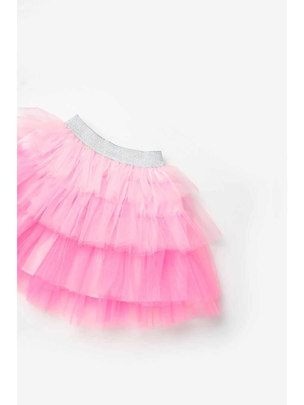 Pembe Katlı Tüllü Kız Çocuk Etek - Almira-6