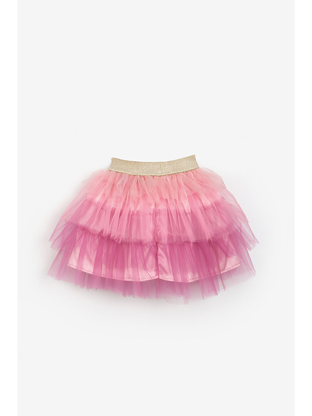 Pembe Pudra Katlı Tüllü Kız Çocuk Etek - Almira-4