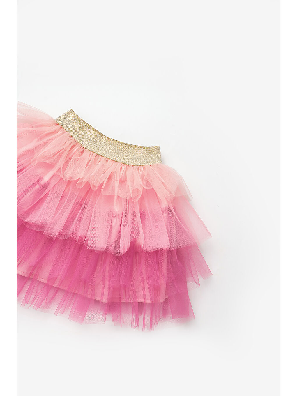 Pembe Pudra Katlı Tüllü Kız Çocuk Etek - Almira-5