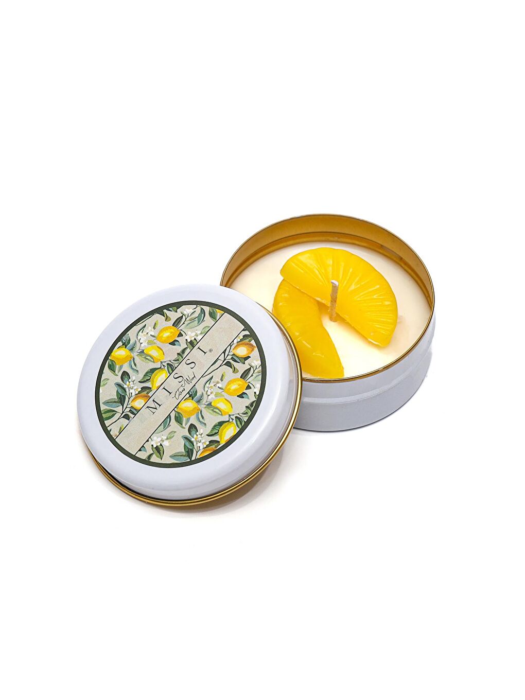 Sarı Limon Çiçeği Kokulu Vegan Teneke Mum