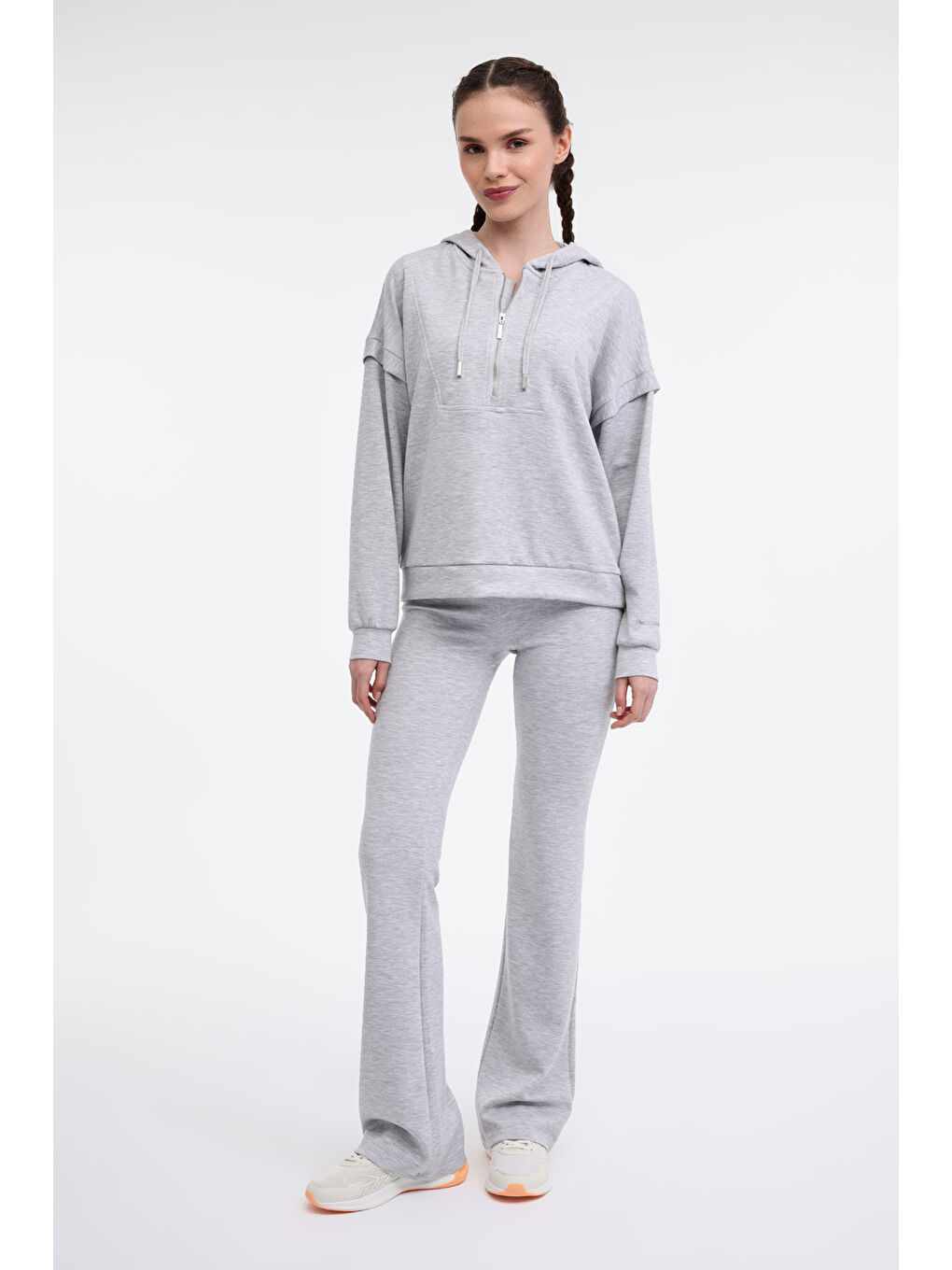 Gri WL DOINA 16MS438 5FX GRI MELANJ Kadın Sweatshirt-2