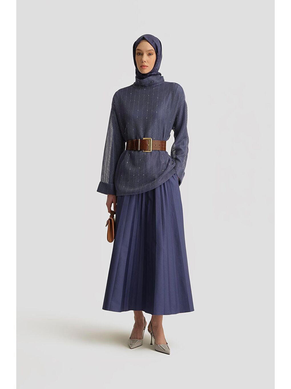 Piliseli Etek 25Y1811 Puslu Mor-1