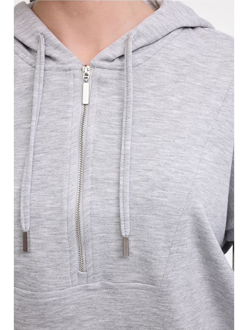 Gri WL DOINA 16MS438 5FX GRI MELANJ Kadın Sweatshirt-3