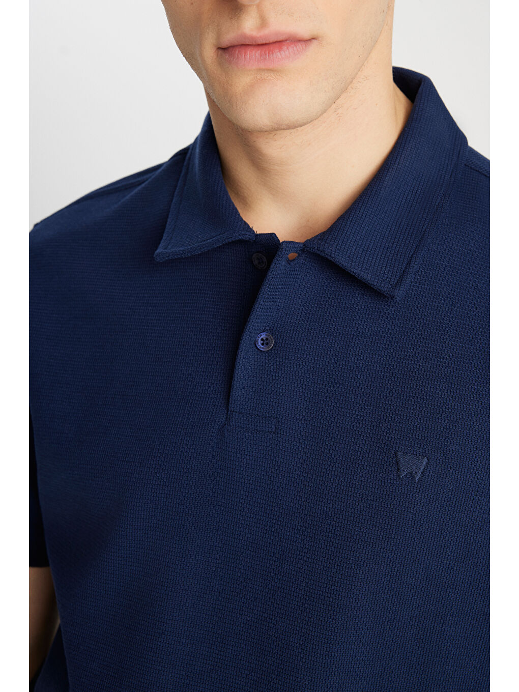 Regular Fit Normal Kesim Lacivert Polo Yaka Tişört-5