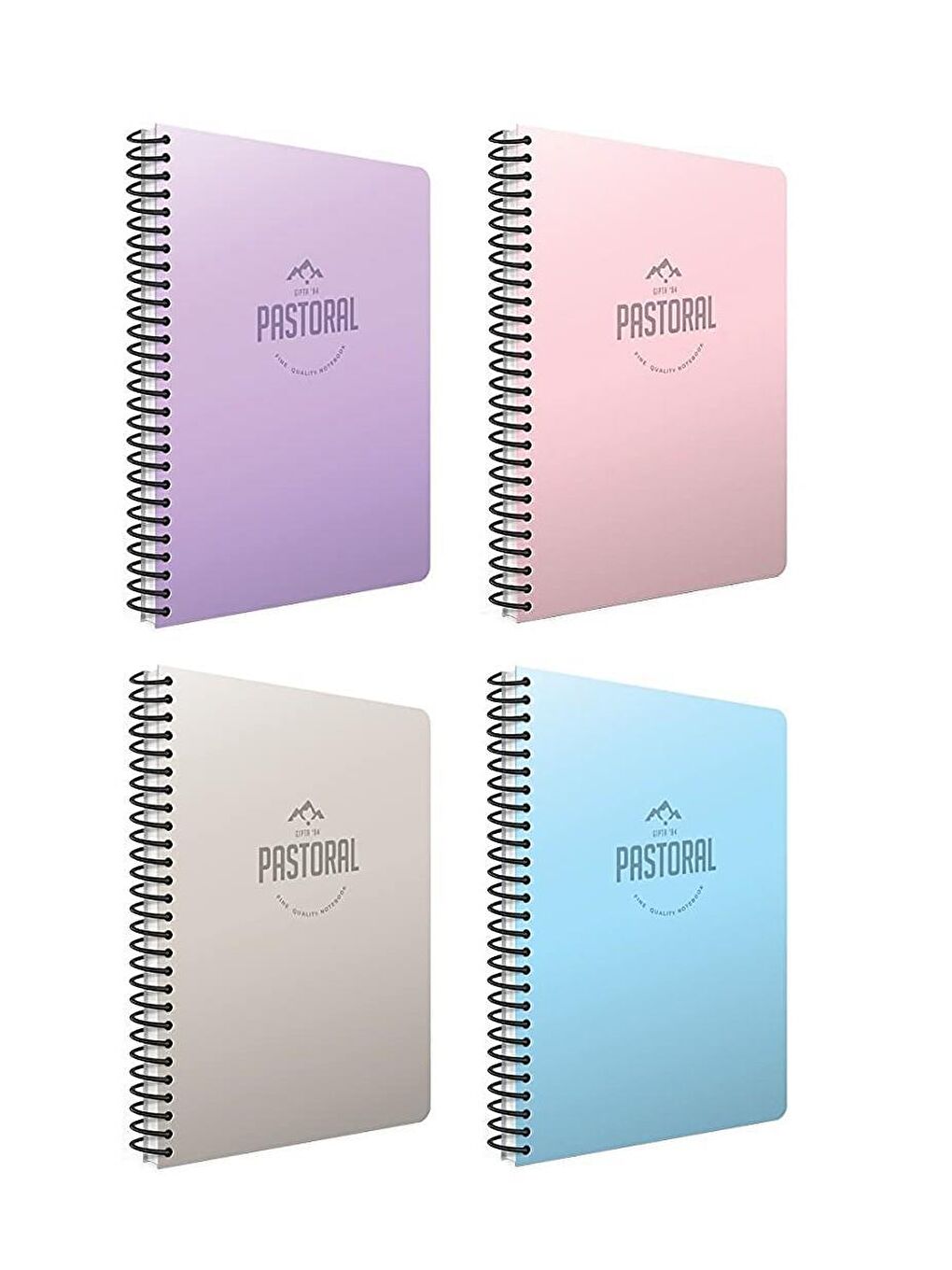 Pastoral A4 72 Yaprak Plastik Kapak Spiralli Defter Çizgisiz 4 Adet