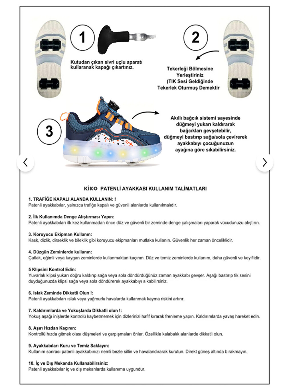 Beyaz Lucia Patenli Işıklı Kız Çocuk Spor Ayakkabı-4