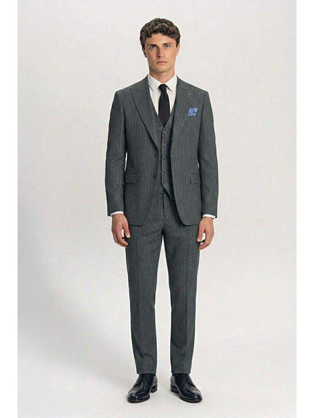 Giotelli Haki Yelekli 8 Drop Polyester Viskon Karışımlı Erkek Takım Elbise-1