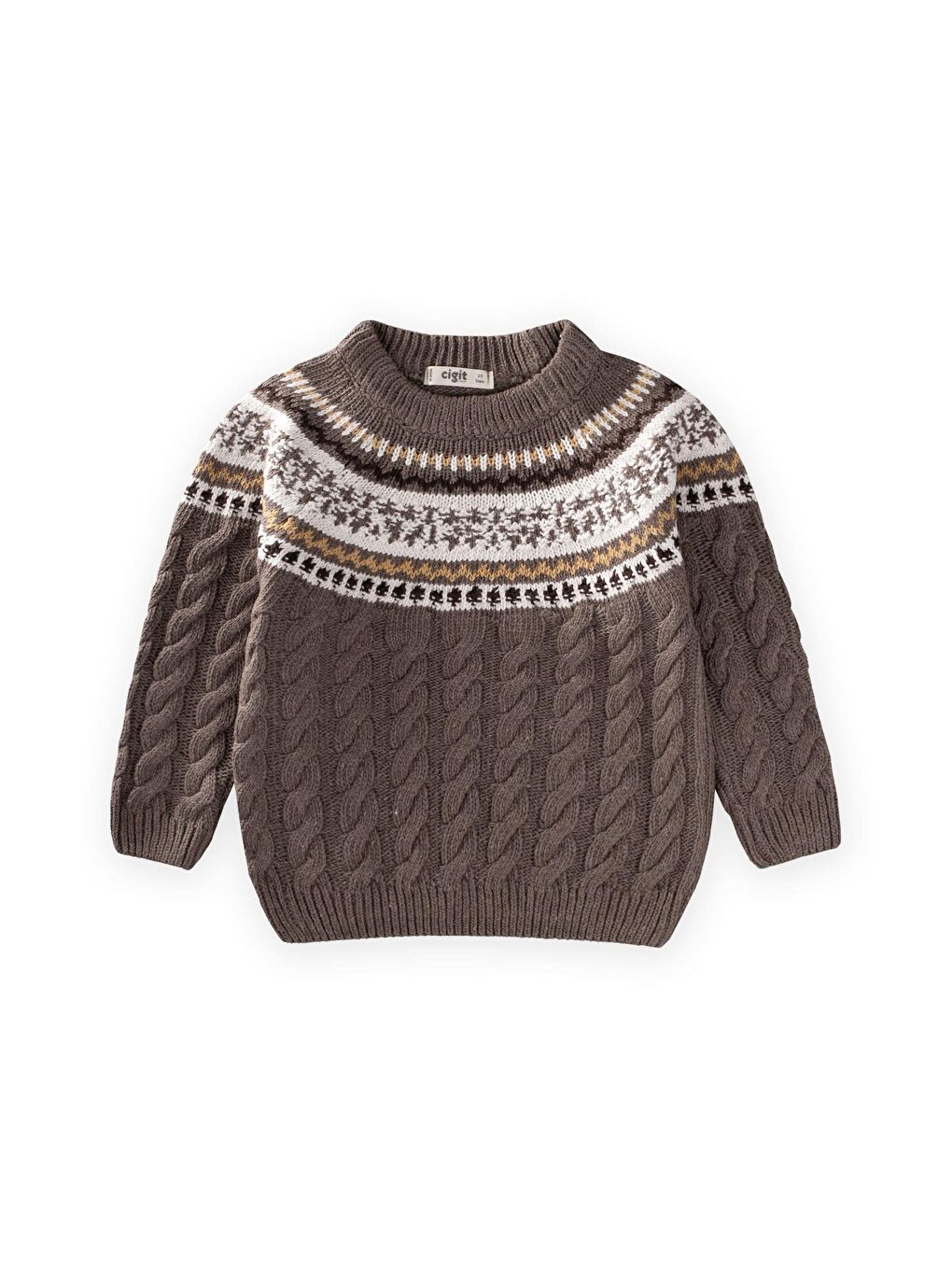 Bej Desenli Triko Kazak 2-8 Yaş Vizon