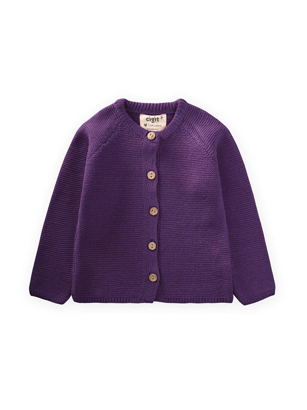 Links Triko Hırka 1-8 Yaş Mor