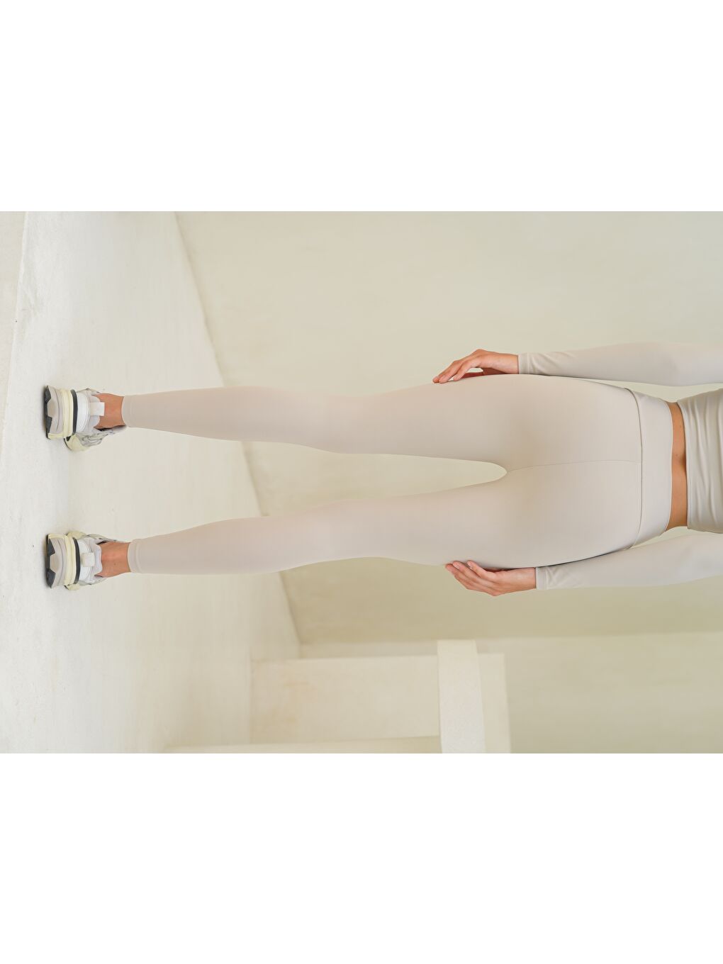 Bej Gaia Çapraz Detay Uzun Taş Tayt-1