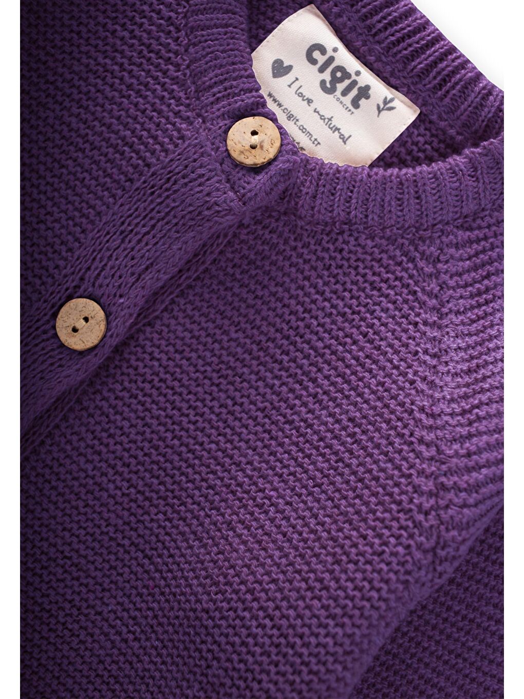 Links Triko Hırka 1-8 Yaş Mor-2