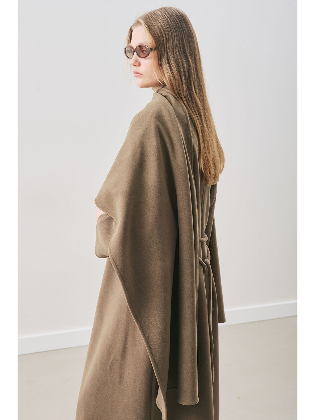 Soft Kaşe Atkılı Kaban Haki-5