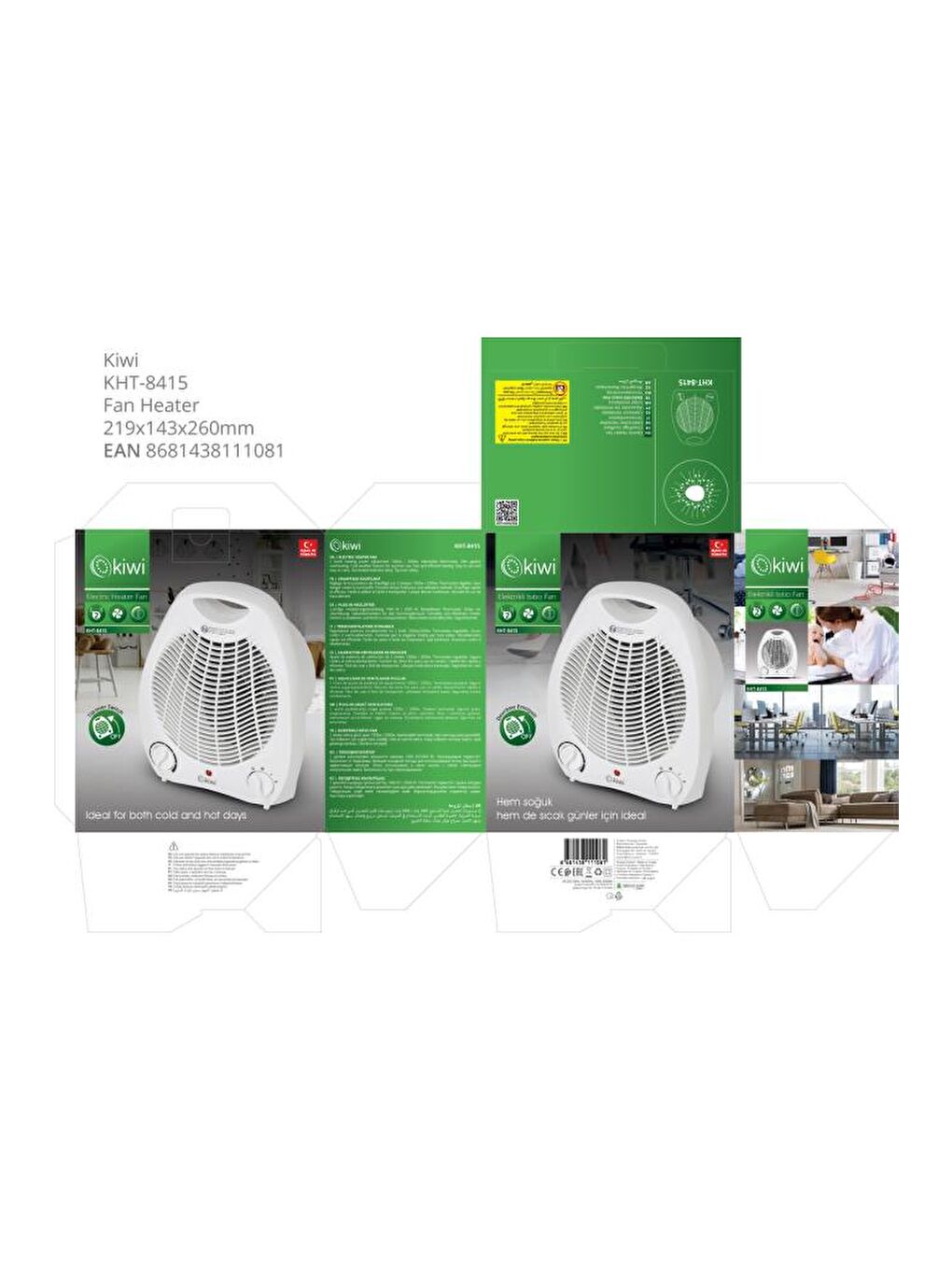 8415 Fanlı Isıtıcı Sıcak - Soğuk 2000w Termostatlı-3