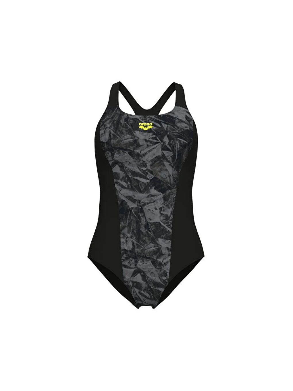 Siyah Womens Cracklele Swimsuit Swim Pro Kadın Yüzücü Mayosu 008229550