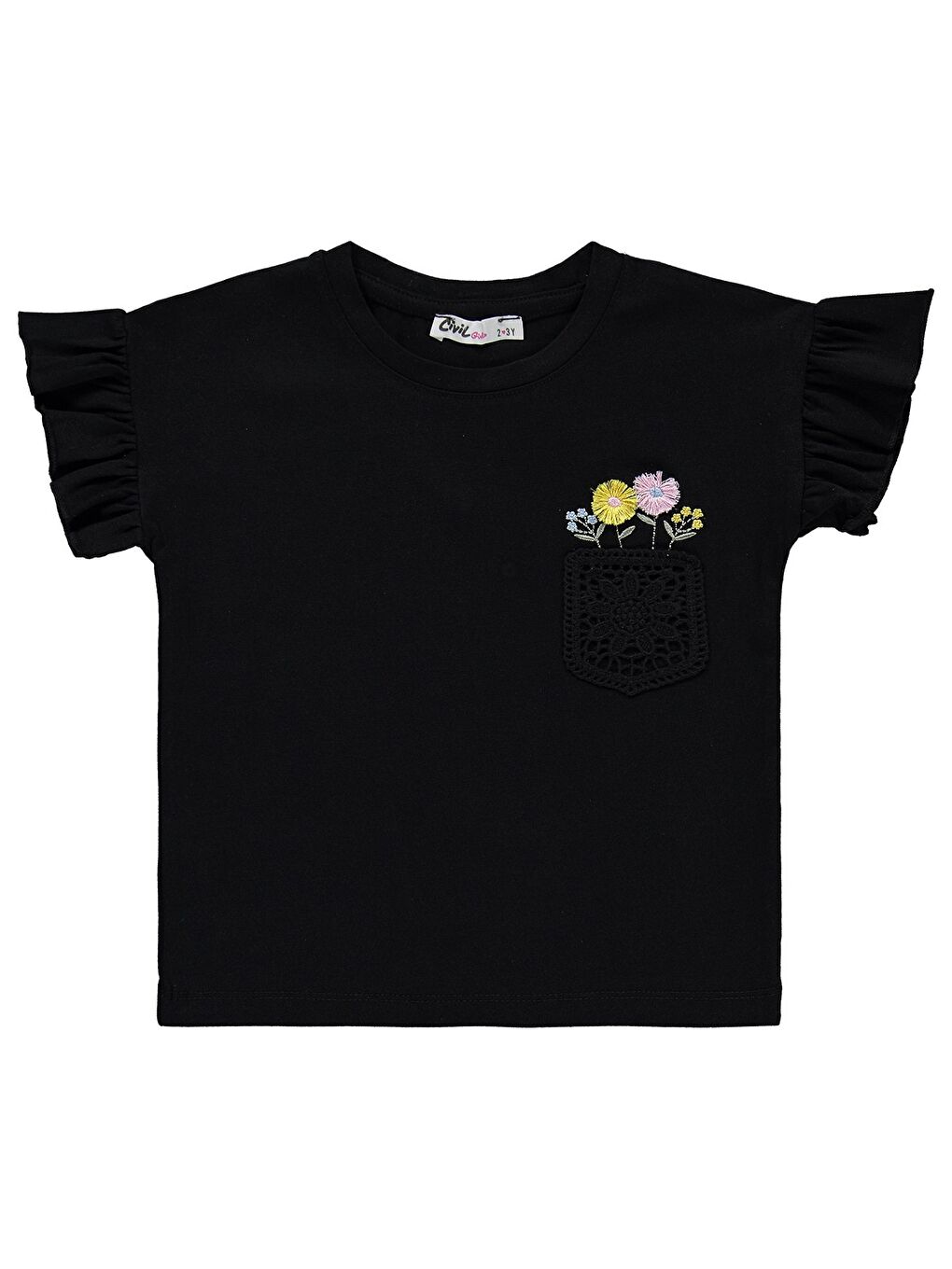 Girls Fiyonklu 2-5 Yaş Takım - Siyah-2