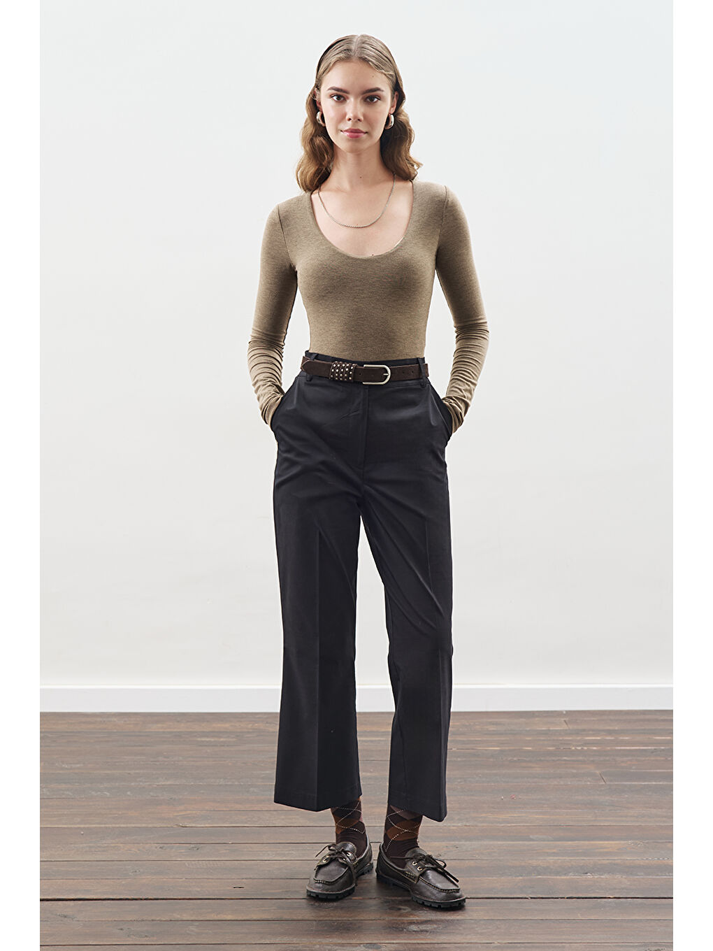 Flare Kesim Pantolon Siyah-1