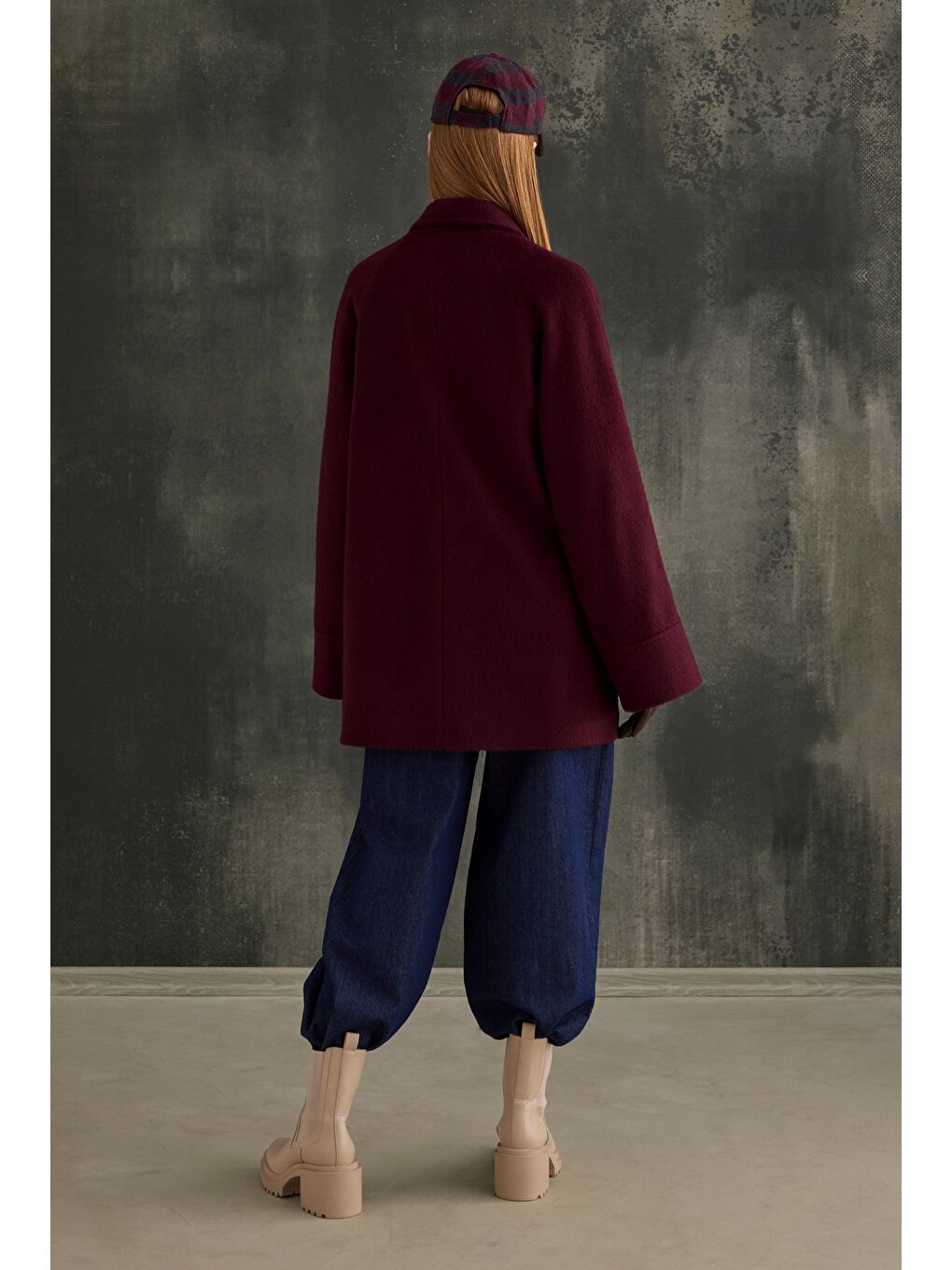 Kemer Detaylı Kaban Bordo-3