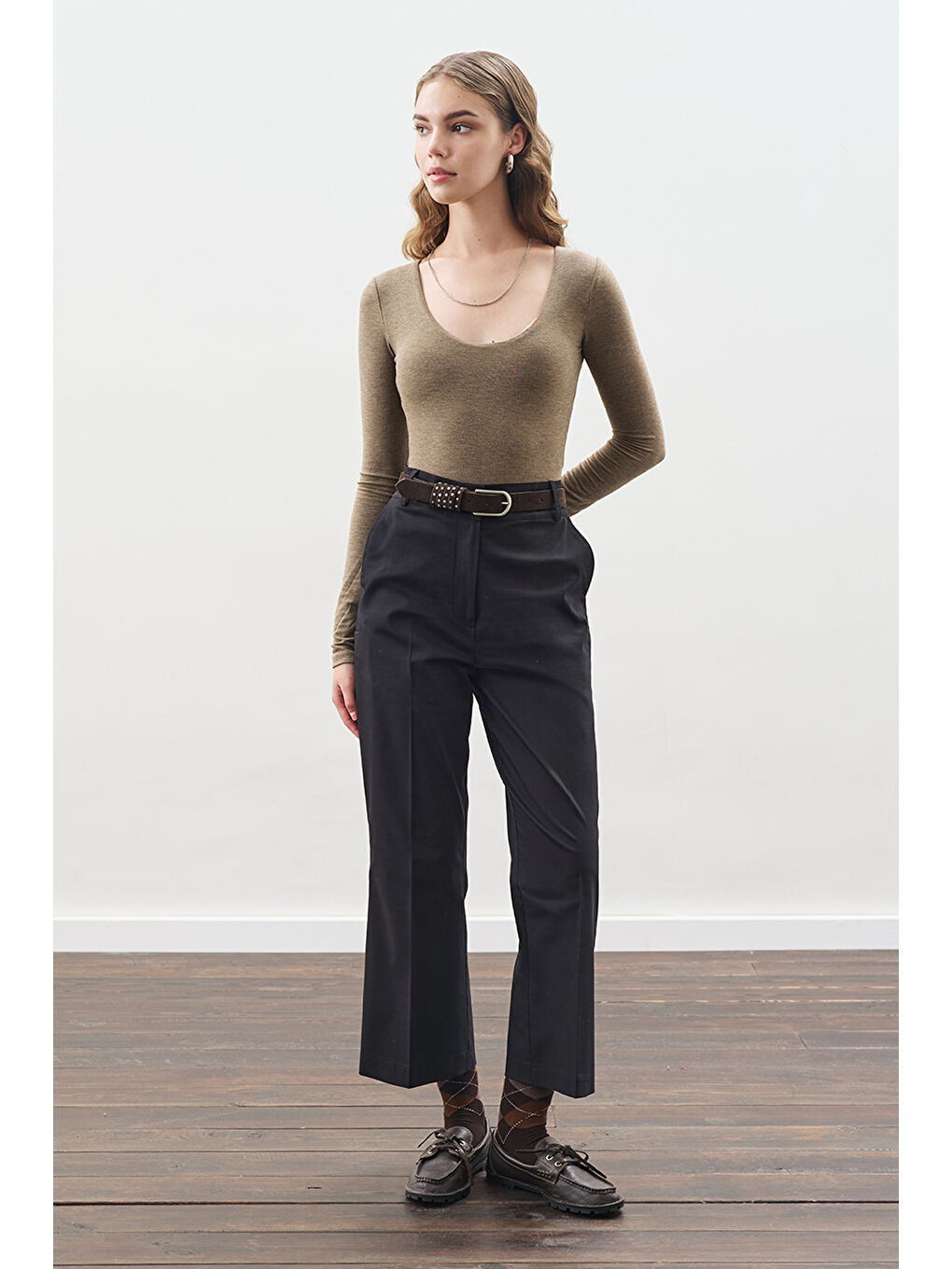 Flare Kesim Pantolon Siyah-2