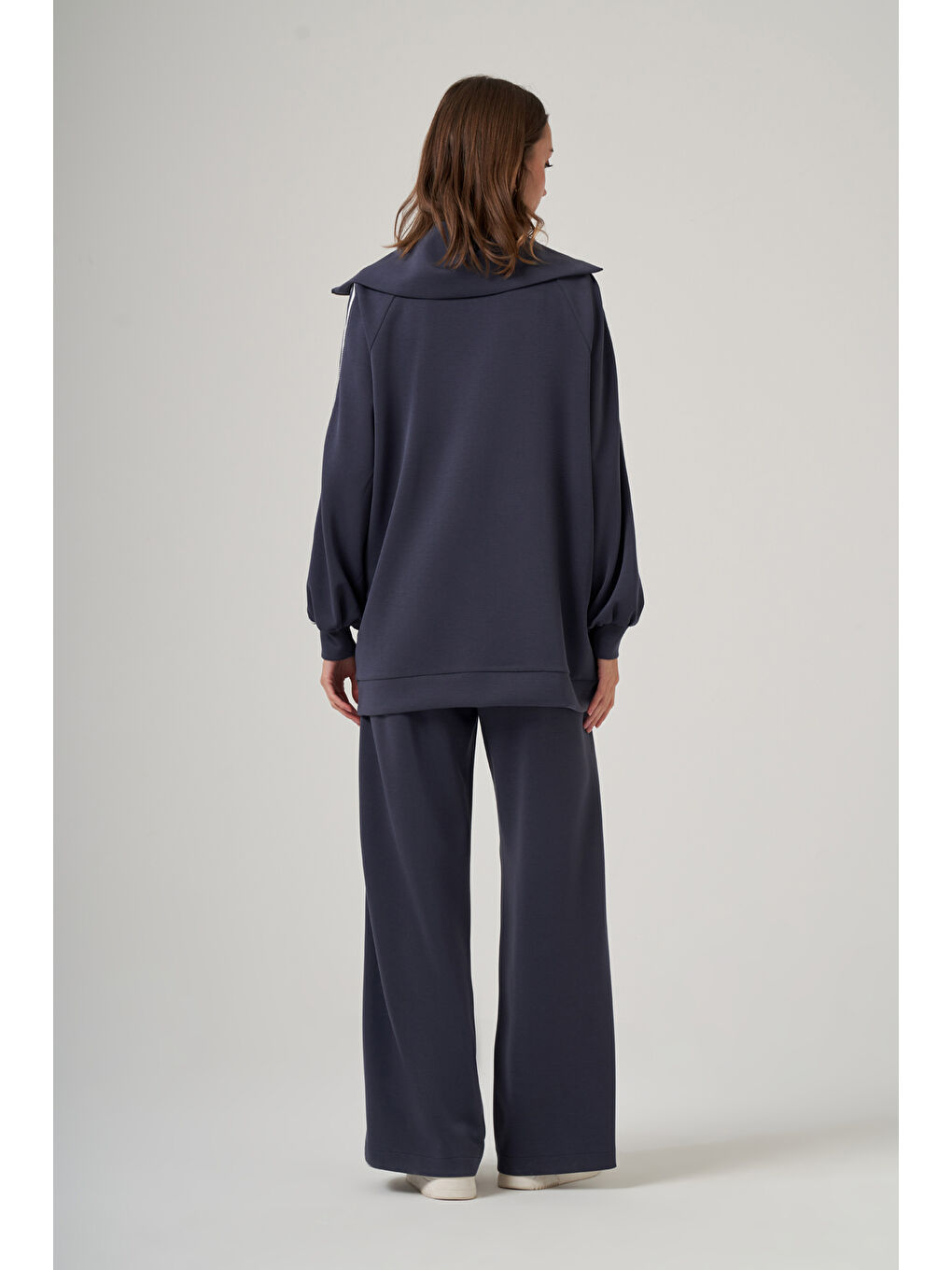 Şerit Detay Tunik Pantolon Takım 1093 Lacivert-4
