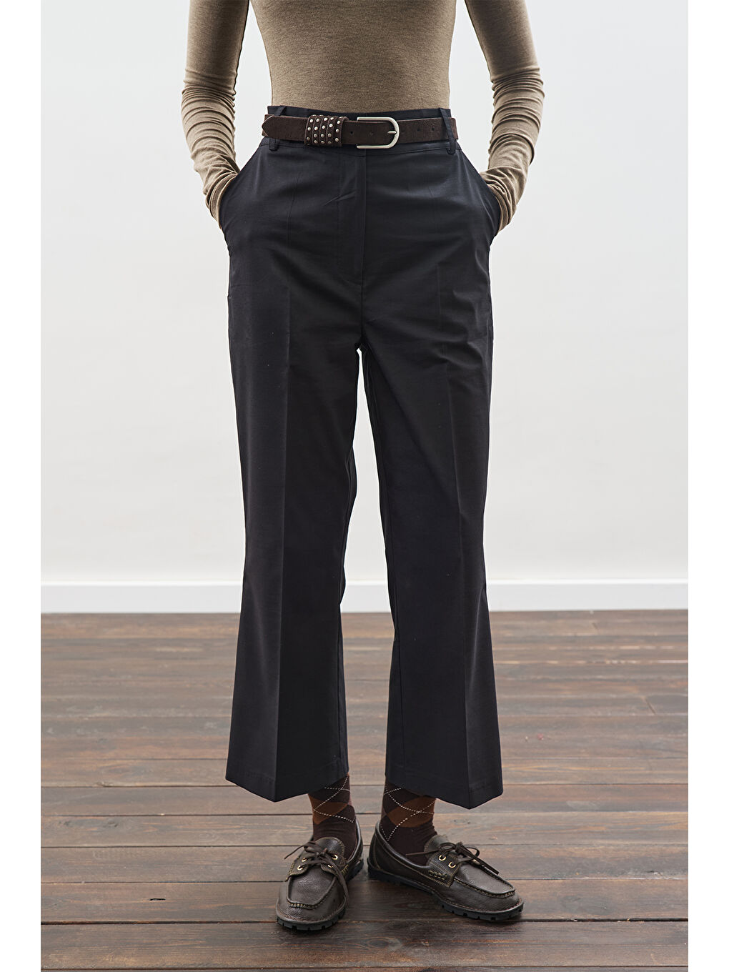 Flare Kesim Pantolon Siyah-3