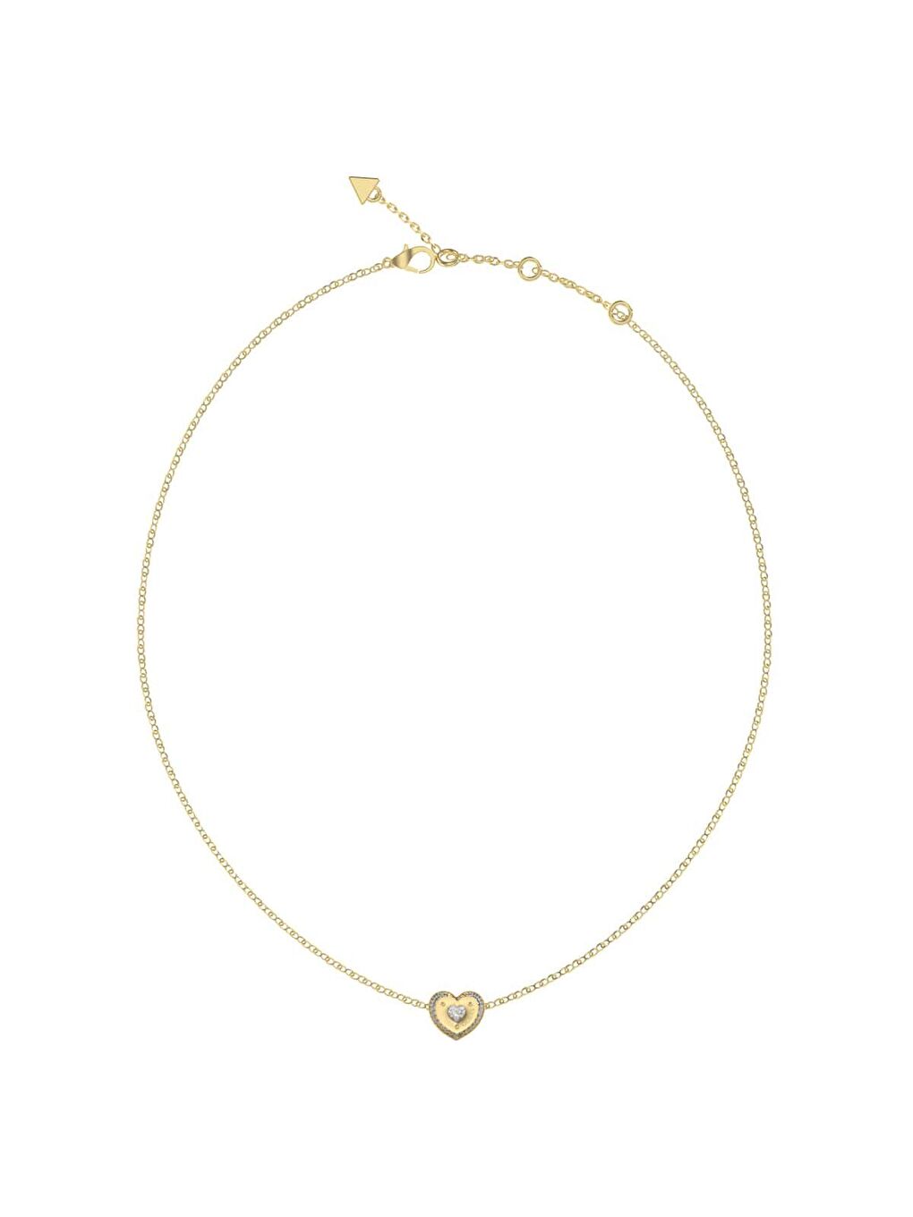 Sarı JGUJUBN05549JWYGTU Kalpli Kadın Kolye