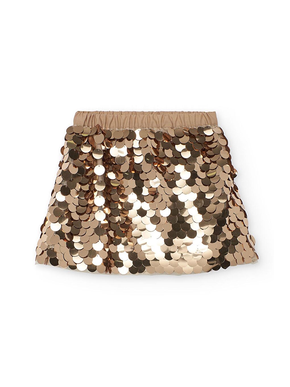 Sarı Kız Çocuk Parlak Pullu Etek