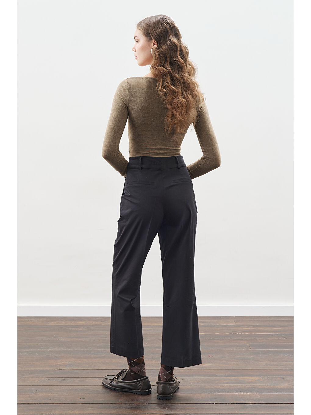 Flare Kesim Pantolon Siyah-4