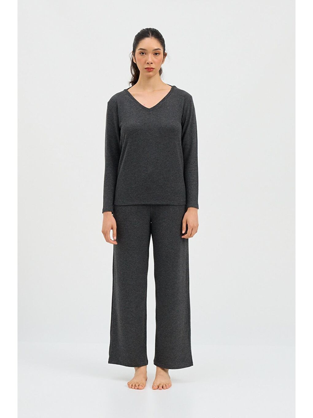 Kadın Infinity Dots Uzun Kollu Üst Antrasit