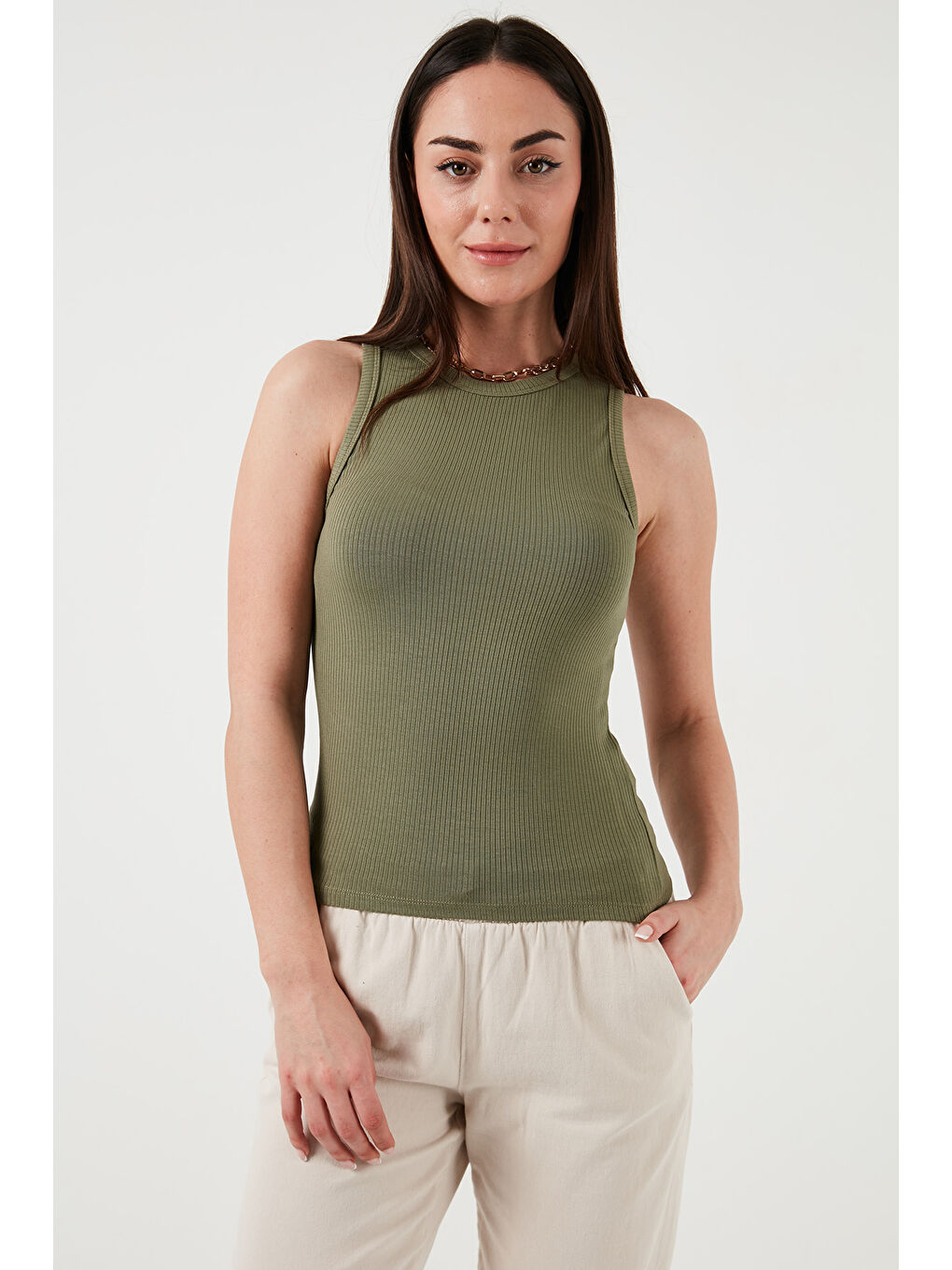 Haki Fitilli Halter Yaka Atlet 26Y0479K1